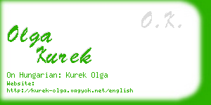 olga kurek business card